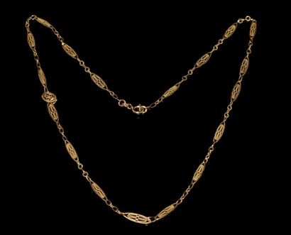 COLLIER en or jaune 18K (750°/°°), maille...