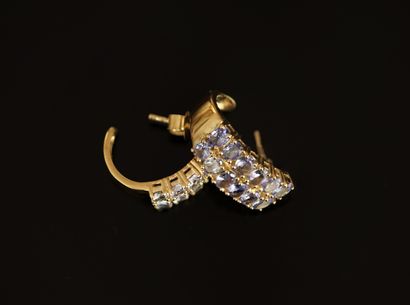 PAIR OF HALF-CREOLES in 925°° gilt silver...