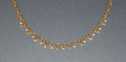 COLLIER COLLERETTE en or jaune 18K (750/°°),...