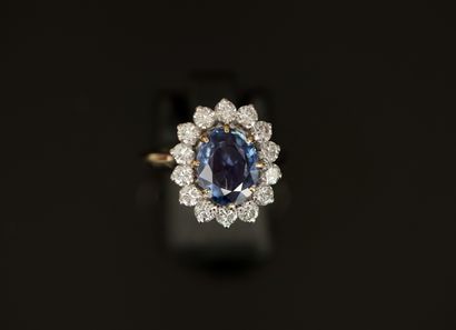 18k (750/°°) white gold RING centered on...
