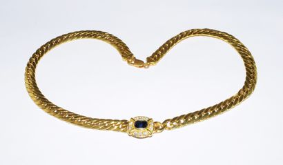 NECKLACE in 18K (750°°) yellow gold, flat...