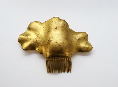 IMPORTANT PAINTING in composite or leaf-gilded...