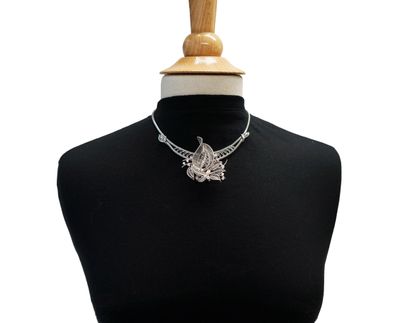NECKLACE in 18K (750/°°) white gold with...