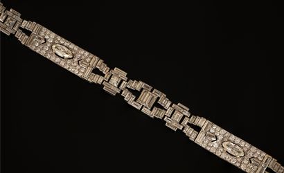 CARTIER - BRACELET in platinum, signed and...
