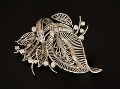 NECKLACE in 18K (750/°°) white gold with...