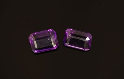 2 AMETHYSTES sur papier taille rectangulaire...