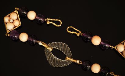FRED - NECKLACE in 18K (750°/°°) gold embellished...