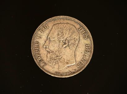 PIECE en argent 900/°° de 5 francs Leopold...