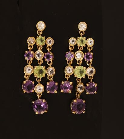 PAIR OF EAR PENDANTS in 925/°° sterling silver...
