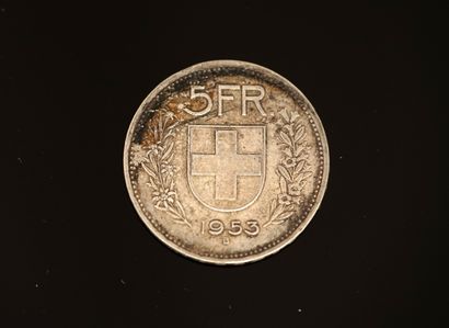 PIECE en argent 830/°° de 5 francs suisse,...