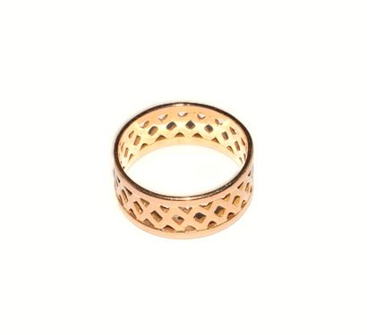 BAGUE en or jaune 18K (750/°°), anneau 8mm...