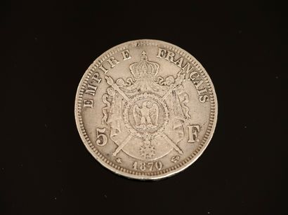 PIECE en argent 900/°° de 5 francs Napoléon...