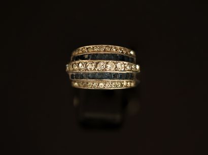 BAGUE DOME Art Déco en argent min 800/°°...