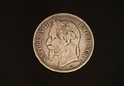 PIECE en argent 900/°° de 5 francs Napoléon...