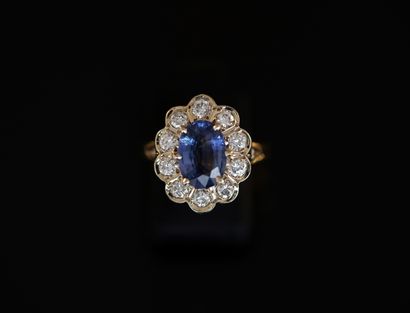 POMPADOUR RING in 18K (750/°°) yellow and...