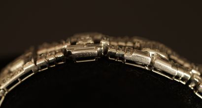 CARTIER - BRACELET in platinum, signed and...