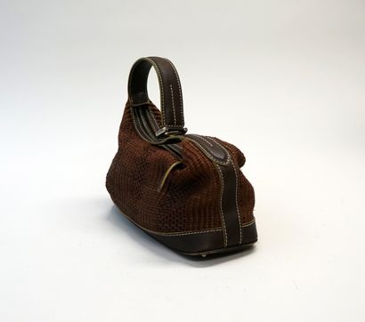 HOGAN - BAG in canvas and braided raffia...