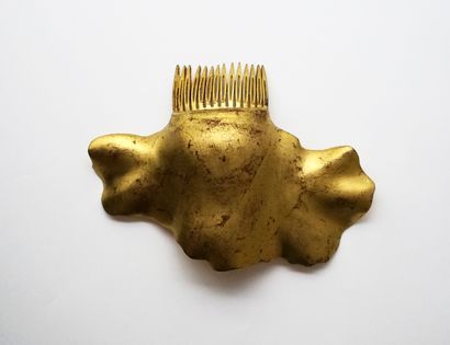 IMPORTANT PAINTING in composite or leaf-gilded...