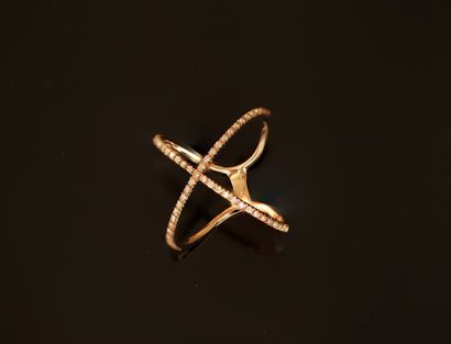 Sur désignation - BAGUE CROISEE en or rose...