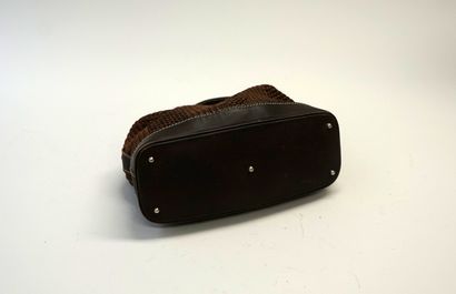 HOGAN - BAG in canvas and braided raffia...