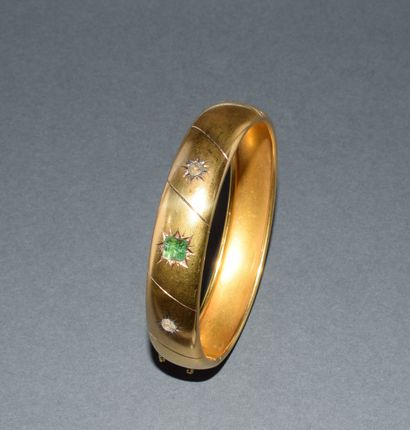 JONC OUVRANT en or jaune 18K (750/°°) finition...