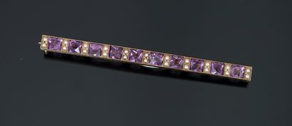 BROCHE barrette en or jaune 14k (585/°°)...