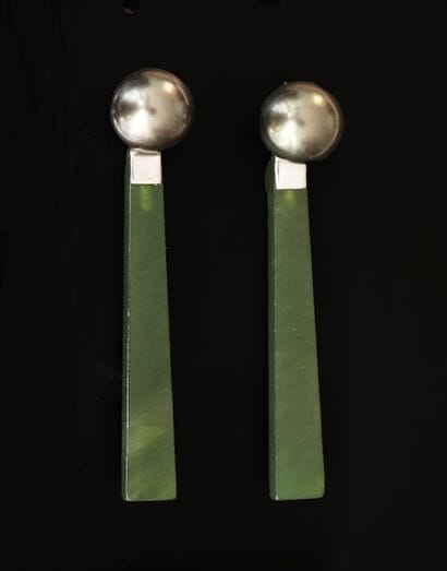 Pair of Tahitian pearl earrings (approx....