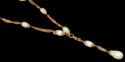 CHANEL - Gilded metal BELT, punctuated with...