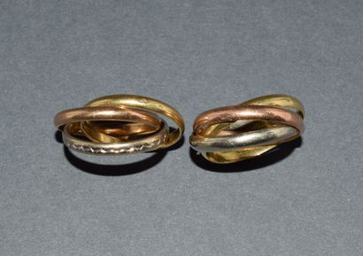 ENSEMBLE DE 2 ALLIANCES «3 ors» 18K (750/°°)....