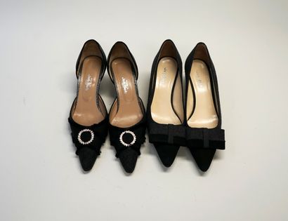 JET SET - 2 PAIRS OF ESCARPINS one in metallic...