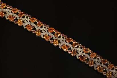 BRACELET en argent doré 925/°°, à motif de...