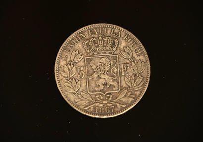 PIECE en argent 900/°° de 5 francs Leopold...