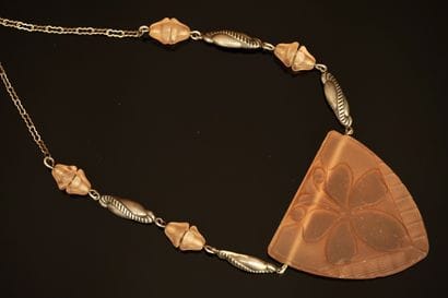 Art Deco NECKLACE in min. 800/°° silver and...