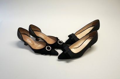 JET SET - 2 PAIRS OF ESCARPINS one in metallic...