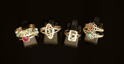 SET in silver min 800/°° comprising 7 RINGS...