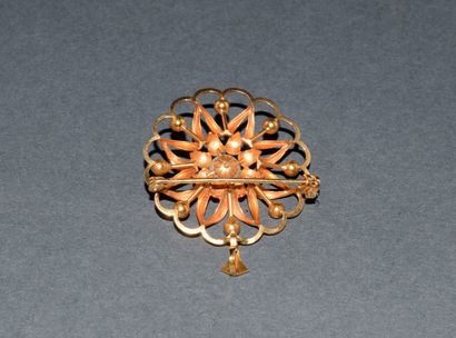 18K (750/°°) yellow gold BROCHURE PENDANT...