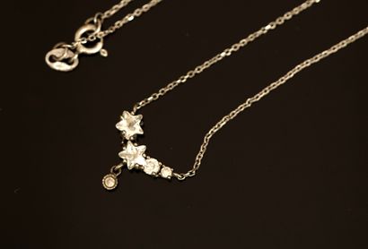 925/°° silver NECKLACE with fine chain centered...