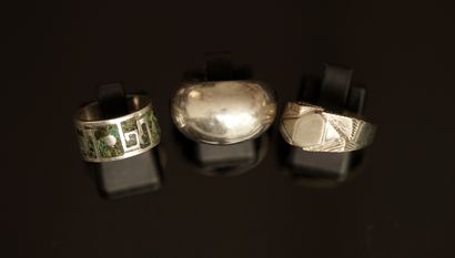 SET of 3 silver rings min 800/°° including1...
