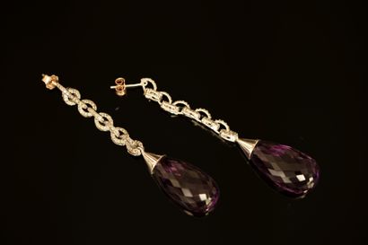 PAIR OF EARRINGS in 925/°° sterling silver...