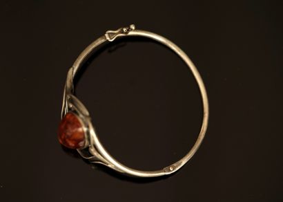 925/°° Art Nouveau silver BRACELET adorned...