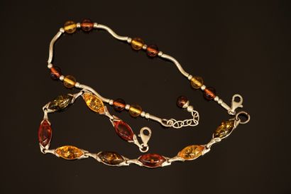 SET of 2 BRACELETS in 925/°° silver adorned...