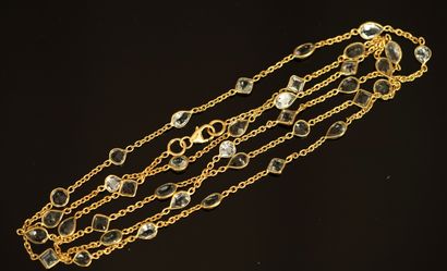 SAUTOIR in 925/°° gold-plated silver bridged...