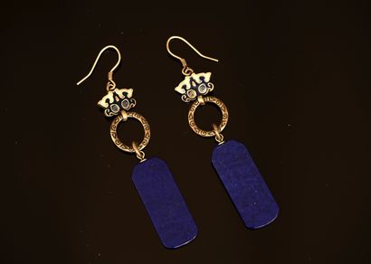 PAIR OF silver EAR PENDANTS featuring an...