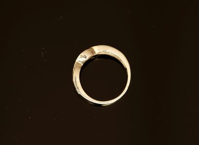 CROSSED RING in silver 925/°° 1 line set...