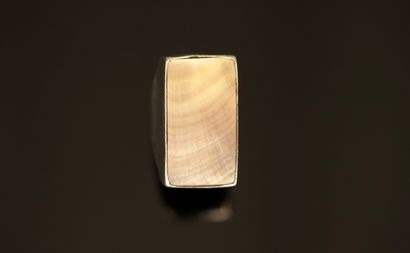 LARGE silver ring with rectangular bezel...