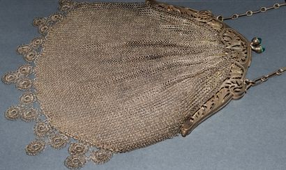 RAVINGING silver (800/°°) aumônière BAG adorned...