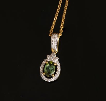 925/°° gold-plated silver pendant and chain...