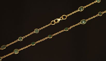 SAUTOIR in 925/°° gilt silver bridged with...