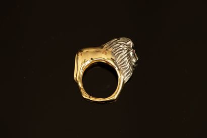 BAGUE en argent et argent doré 925/°° représentant...