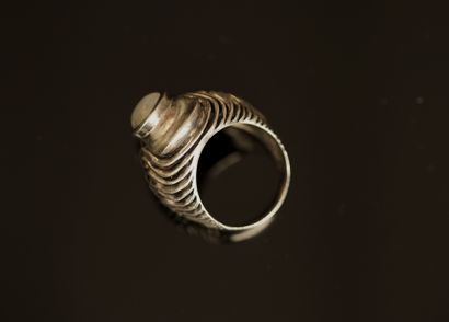 Gentleman's ring in silver min 800/°° centered...